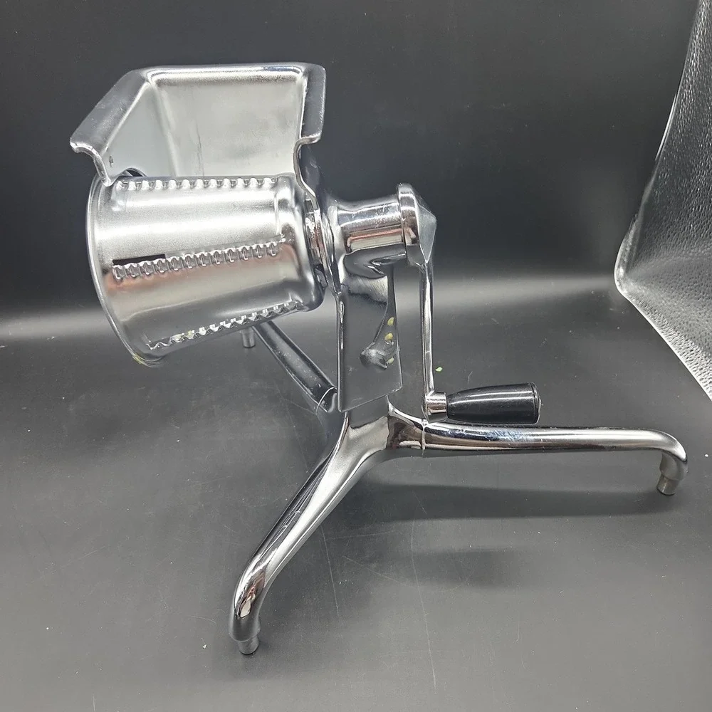 Vintage Saladmaster Manual Food Cutter System w/ 8 Cones, Metal Guard - Parts